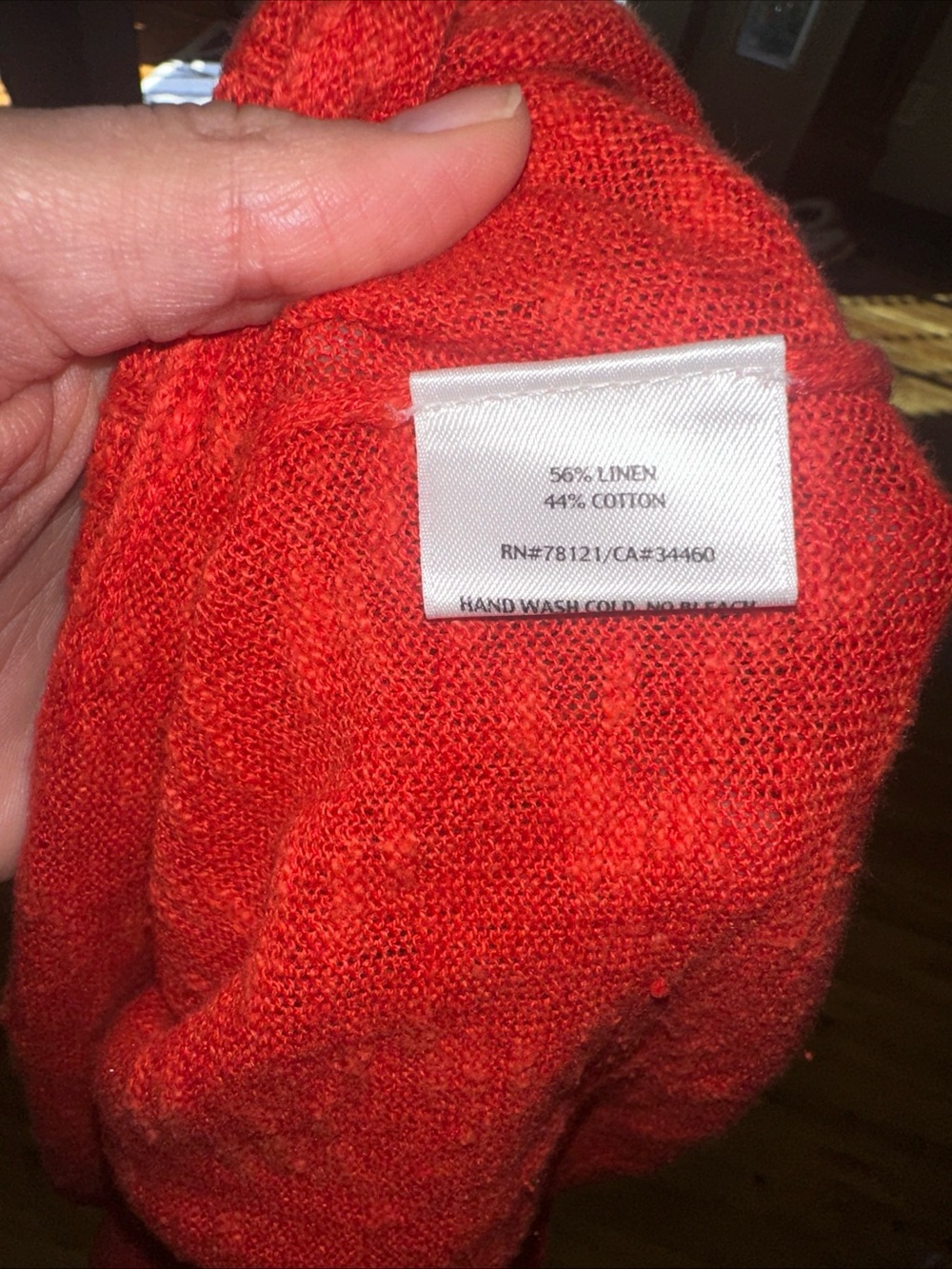Eileen Fisher Bright Red Knit Sweater Top large - Picture 9 of 10